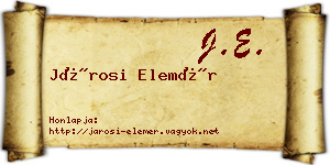 Járosi Elemér névjegykártya